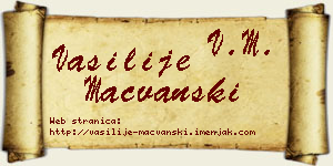 Vasilije Mačvanski vizit kartica